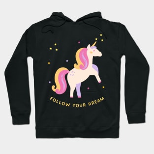 Follow Your Dream Unicorn with Stars Hoodie